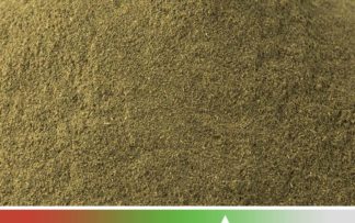 Green Malay powdered kratom leaf product.